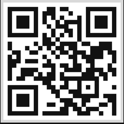 A QR code rendered on an Omapresent slide, with the destination address printed under it.